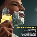Electric Foil Shavers for Men, 3 Speed Electric Razor for Men, High Speed Dual Floating Blades, IPX7 Waterproof Wet & Dry, LED Display, USB Type C Charging, Foil Razor for Face/Beard/Head (Gold)