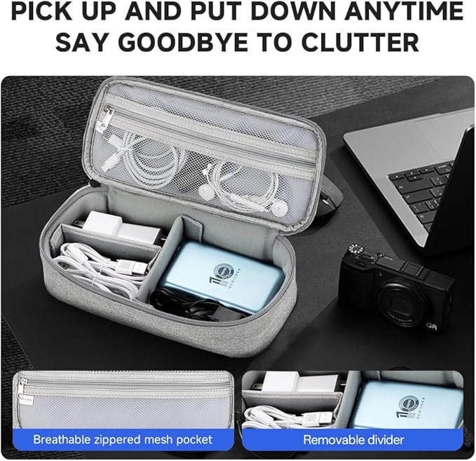 Teskyer Electronics Organizer Travel Case, Waterproof Portable Tech Accessories - Image 3