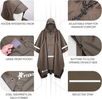 PTEROMY Hooded Rain Poncho for Adult - Image 6