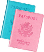 Turquoise & Pink Passport Holder, Cruise Essentials Passport Wallet Cover Case by WelcometoHerain