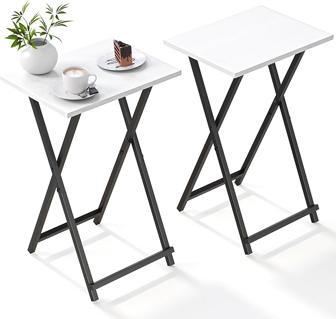 Foldable TV Trays, Small Folding Table, TV Trays Set of 2, TV Dinner Tray by Acovy