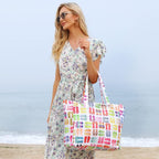 LEDAOU Large Beach Tote Bag Women Waterproof Sandproof Zipper Beach Tote Bag - Image 9