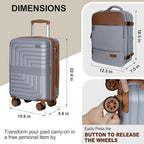 Romswi Luggage Sets 2 Piece 22In, Expandable 22x14x9 Carry On Luggage - Image 9