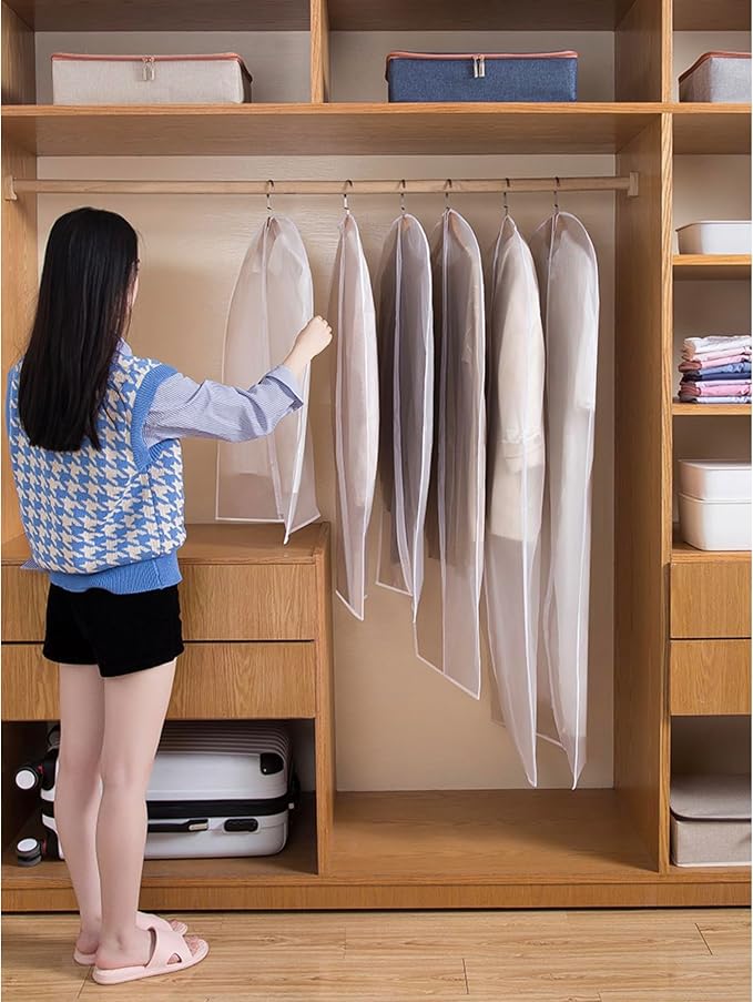 Garment Bags for Hanging Clothes Suit Bags for Closet Storage, Plastic - Image 4