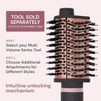 L'ANGE HAIR Multi-Volume Dryer Brush Attachment | Titanium Blow Dryer Brush Barrel for Volumizing & Styling | Tool Sold Separately | Attachment - Black - Teardrop 65mm