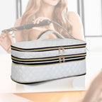 Hair Dryer Travel Carrying Case, Curling Iron Storage Bag, Slim Expandable Handheld Dual-Layer Travel Storage Bag for Dryer/Hair Tool Organizer/Style Organizer