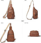 7L Sling Bag for Women Men Leather Small Sling Backpack Daypack Anti Theft - Image 6