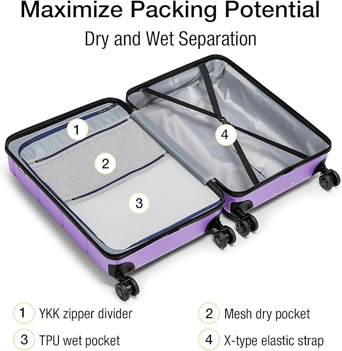 KYME Hardside Expandable Carry On Luggage 22x14x9 Airline Approved - Image 4
