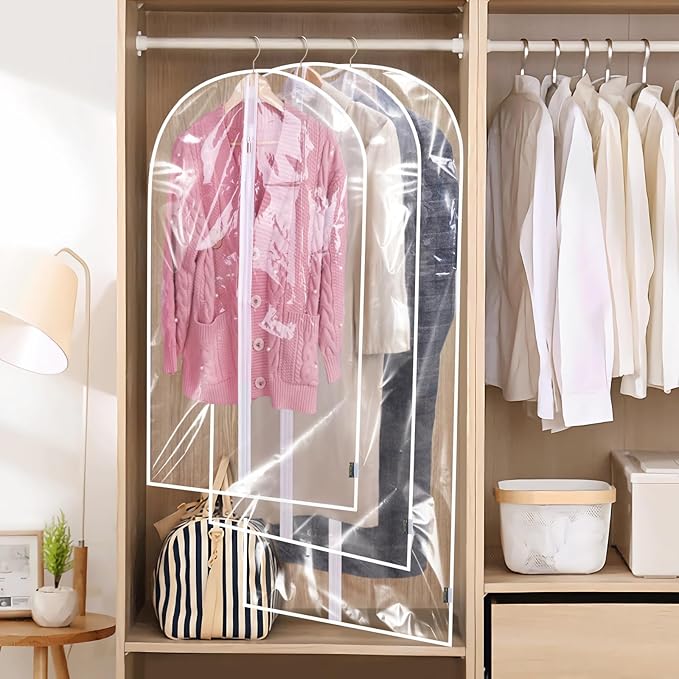 BALEINE 48'' Clear Garment Bags, 6 Packs PEVA Dress Bag - Image 5