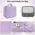 Travel Makeup Bag with LED Mirror Travel Makeup Organizer with 3 Lighted - Image 5
