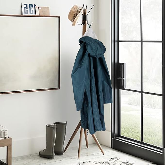 ANYOO Waterproof Rain Poncho Lightweight Reusable Hiking Hooded Coat Jacket - Image 7