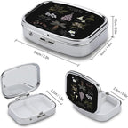 Metal 2 Compartment Pill Organizer Travel Friendly Portable Compact Pill Box - Image 2