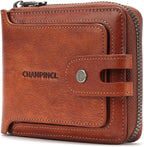 Men's brand buckle driver's license zipper genuine leather wallet, large by Alwaysoneoptionfitforyou