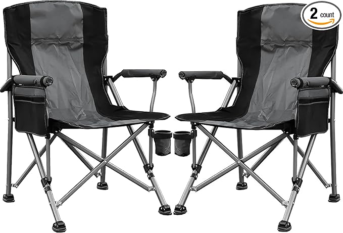 Camping Chair for Adults Heavy Duty Outdoor Patio Lawn Chairs Portable Support by SWALLOW+BRAND