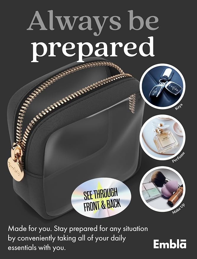 Clear Makeup Bag Zipper Pouch, Transparent Cosmetic Case Organizer, TSA - Image 4