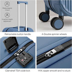 mixi Hardside PC Suitcase 24 Inch Checked Luggage Spinner Wheels TSA - Image 5