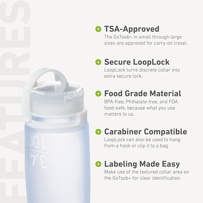 humangear GoToob+ 3-Pack | Refillable Silicone Travel Bottle | Locking Lid | - Image 4