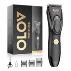Hair Clippers for Men, Cordless Hair Clipper Kit, Adjustable 4 Length Setting, 2-Speed Settings, Replaceable Ceramic Blade Heads, Rechargeable Hair Clippers for Family (Black)