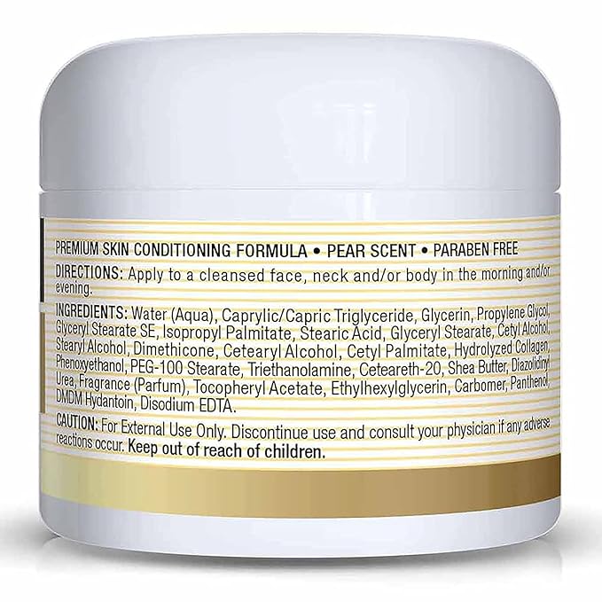 MASON NATURAL Collagen Premium Skin Cream - Anti Aging Face and Body Moisturizer, Intense Skin Hydration and Firmness, Pear Scent, Paraben Free, 2 OZ (3-Pack)