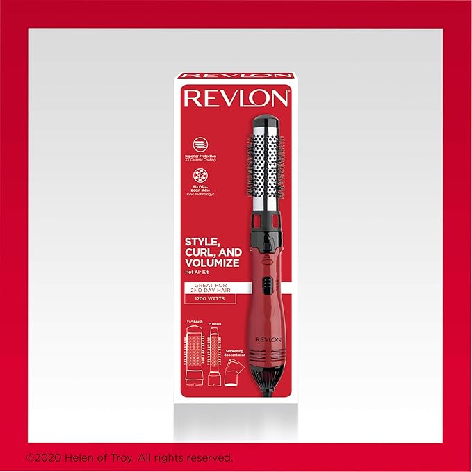 Revlon 1200W Perfect Style Hot Air Kit | Style, Curl, and Volumize, 3 Piece Set (Pack of 4)