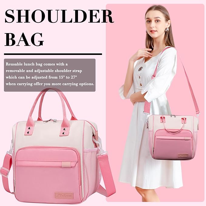 Aesthetic Lunch Box for Women Preppy Insulated Lunch Bag for Young Ladies - Image 5