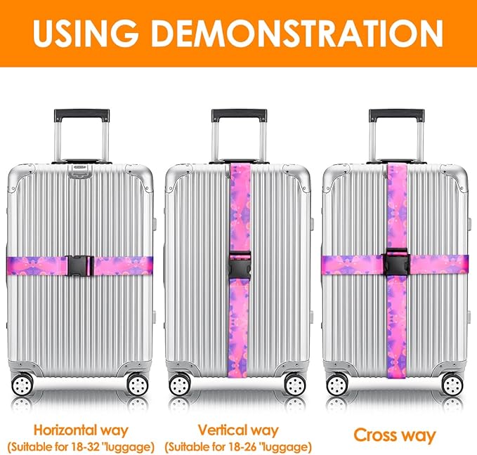 Adjustable Travel Luggage Strap Suitcase Belt Travel Bag Accessories 1.96 in W - Image 4