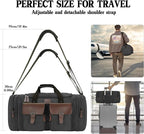 Canvas Duffle Bag for Men 50L Travel Duffel Bags Expandable Genuine Leather - Image 7
