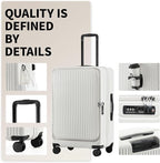 26 Inch Top Opening Checked Travel Luggage Expandable - Image 2