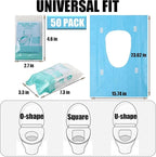 50 Pack Toilet Seat Covers Disposable 16x24 Inch XL Portable Toilet Liners - Image 2