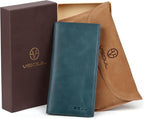 VISOUL Mens Checkbook Leather Wallets Long Bifold Wallets - Image 6
