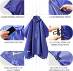 PTEROMY Hooded Rain Poncho for Adult - Image 6