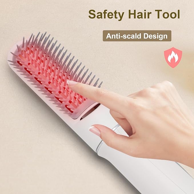 Dual Voltage Hair Dryer Brush, Travel Hot Air Brush Mini, Blow Dryer Ionic Straightener Curler Styler Blowout Hair Tools