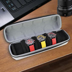 Juntan 5 Slots Hard Watch Travel Case, Portable Nylon Travel Watch Roll Case - Image 3