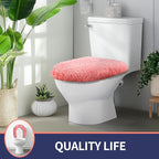 Microfiber Elongated Toilet Seat Cover 19.5"x 15" Machine Washable Solid Toilet - Image 7