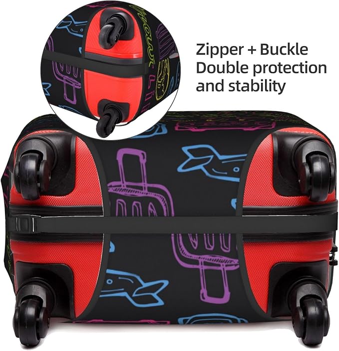 Trip Colored Graffiti Travel-Life Style Luggage Cover Washable Suitcase - Image 5