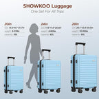 SHOWKOO Luggage Sets 3 Piece Hardside Expandable Suitcase - Image 7