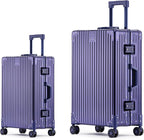 Metal All Aluminum Carry-on Luggage TSA Customs Lock Zipperless Silent Rotary by XZSP+AISU
