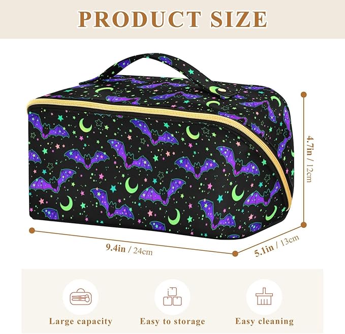 Makeup Organizer Bag, Magic Galaxy Bat Travel Makeup Bags Makeup Vanity Case Large Capacity Rhombus Cosmetic Toiletry Bag for Girl Women Ladies