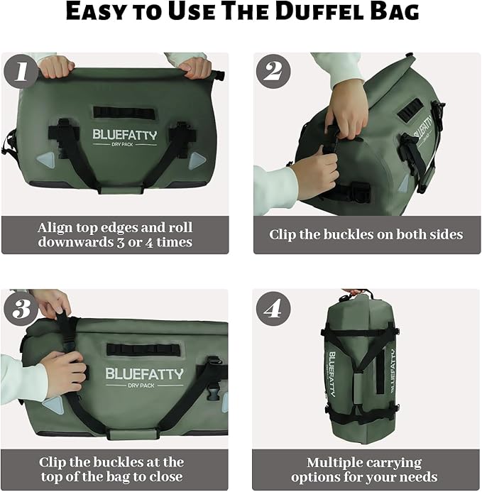 Waterproof Motorcycle Duffel Bag Roll Top Dry Duffel Bag - Image 4