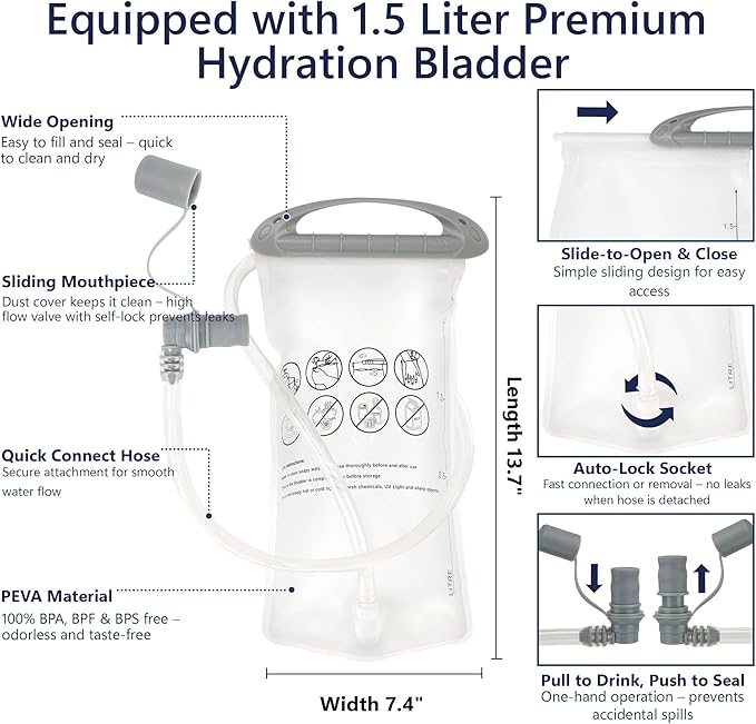 Zavothy Hydration Running Vest for Men & Women – Lightweight 1.5L Hydration Pack - Image 6