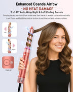5 in 1 Hair Styler Hot Air Styler - High-Speed Hair Dryer Brush, Fast Drying No Heat Damage Ionic Blow Dryer Brush for Women Volumizing, Curling, Straighten, Frizz-Free Multi Stylers Travel Bag