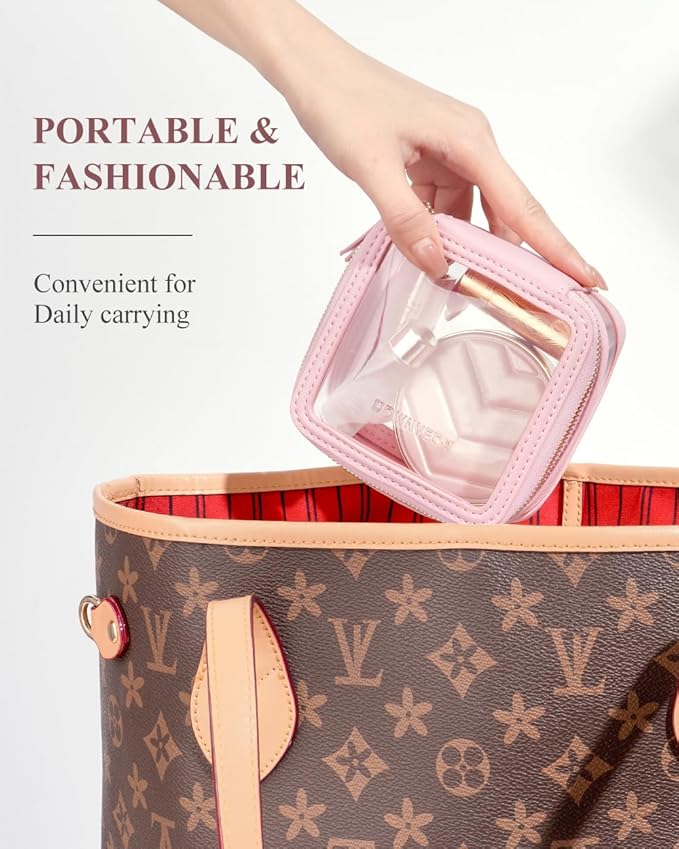 ROWNYEON Clear Makeup Case Toiletry Bag Multipurpose Travel Makeup Train Case - Image 8