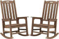Psilvam Outdoor Rocking Chair Set of 2, Poly Lumber Oversized Rocking Chair by PsilvamGardenFurniture