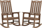 Psilvam Outdoor Rocking Chair Set of 2, Poly Lumber Oversized Rocking Chair by PsilvamGardenFurniture