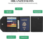 Leather Passport Holder for Travel, Passport Book Holder，Rfid Blocking Travel - Image 6