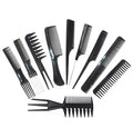 Magic 10 Piece Professional Styling Comb Set, Black