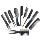 Magic 10 Piece Professional Styling Comb Set, Black