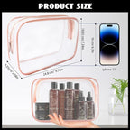 16 Pieces Clear Cosmetic Bags, Large Transparent Makeup Bags, TSA Approved - Image 2