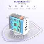 iPhone 17/16 Fast Charger Block, 2 Pack 60W USB Charging Block 5-Port Charge - Image 5