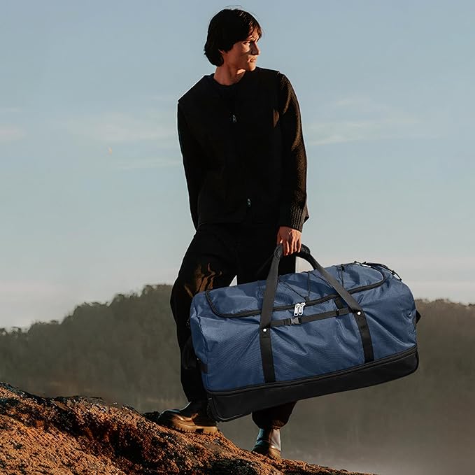 Vomgomfom Wheeled Collapsible Duffel Bag, 110L-140L Expandable Checked Luggage - Image 7